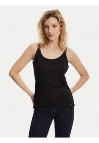 Morgan Top 251-DIDOA Czarny Slim Fit. Kolor: czarny. Materiał: wiskoza