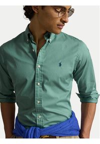 Polo Ralph Lauren Koszula 710B20512009 Zielony Custom Fit. Typ kołnierza: polo. Kolor: zielony. Materiał: bawełna #7