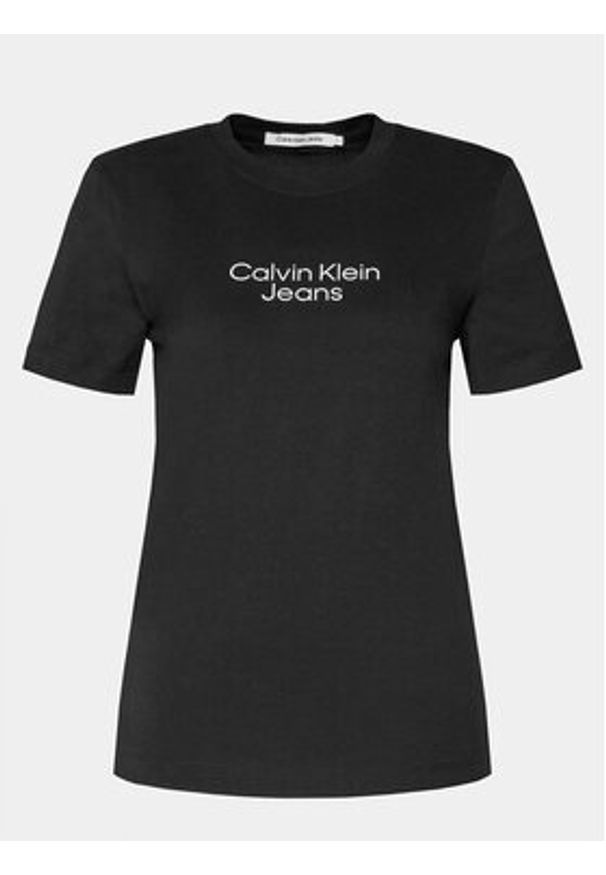 Calvin Klein Jeans T-Shirt Institutional J20J223222 Czarny Regular Fit. Kolor: czarny. Materiał: bawełna