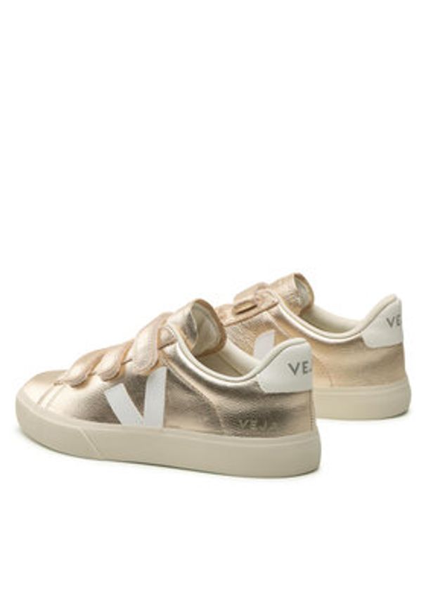 Veja Sneakersy VEJA-Recife Logo Chromefree Złoty. Kolor: złoty. Materiał: skóra