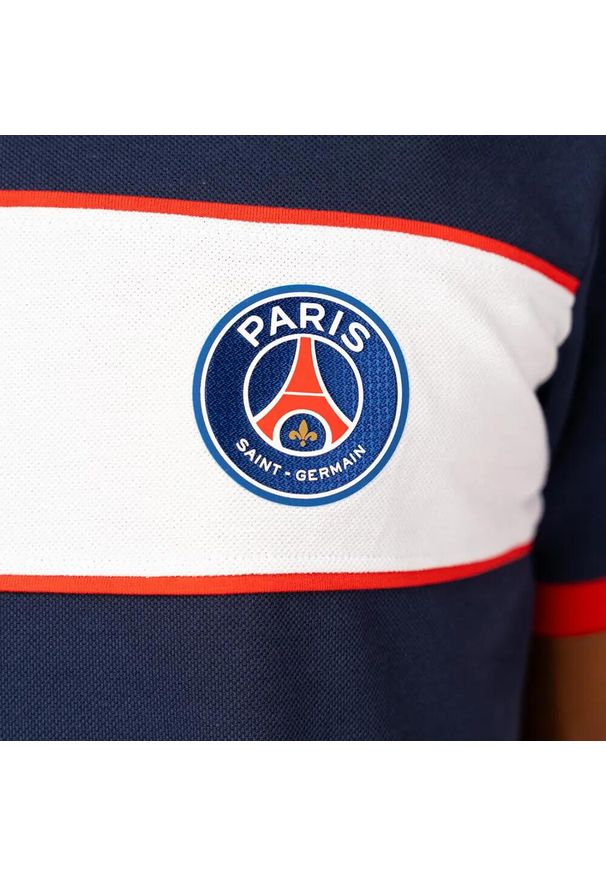 PARIS SAINT GERMAIN - PSG polo męskie. Typ kołnierza: polo. Kolor: niebieski. Sport: piłka nożna