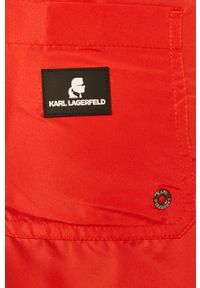 Karl Lagerfeld - Szorty kąpielowe. Kolor: czerwony. Materiał: poliester, materiał, poliamid, elastan. Wzór: gładki #3