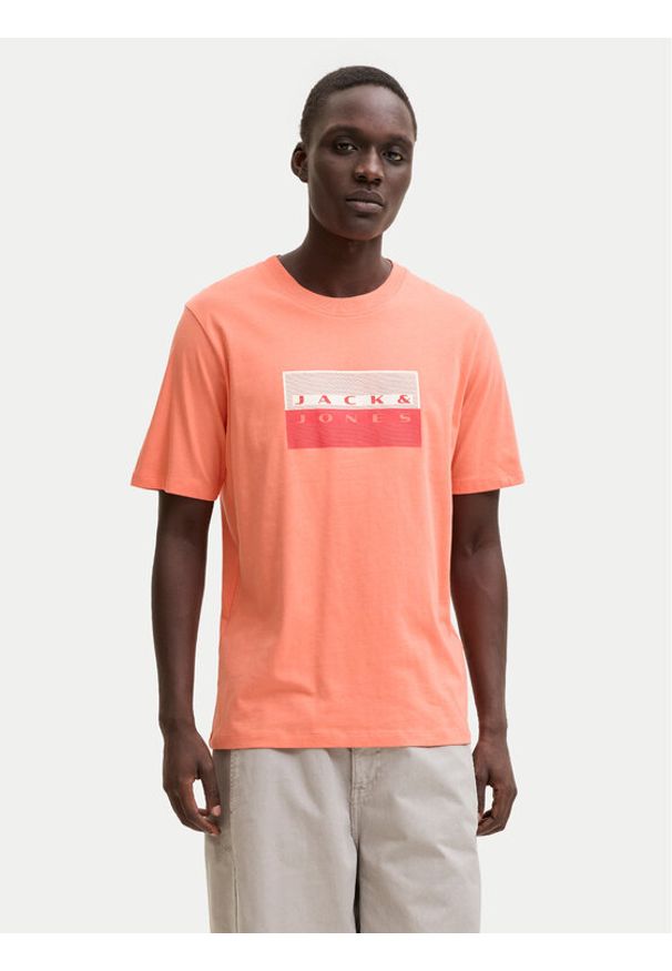 Jack & Jones T-Shirt Fusion Dots 12289863 Różowy Regular Fit. Kolor: różowy. Materiał: bawełna