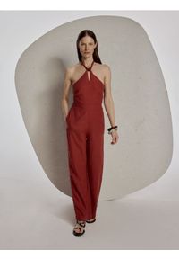 Reserved - Lniany kombinezon - miedziany. Kolor: brązowy. Materiał: len. Wzór: gładki #1