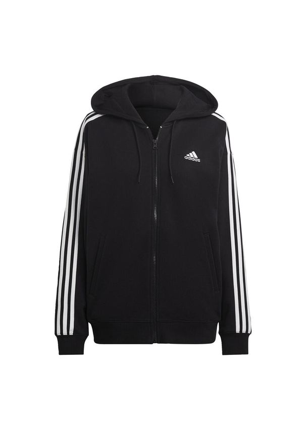 Bluza Kobieta Adidas 3S Ft O czarny. Kolor: biały, wielokolorowy, czarny
