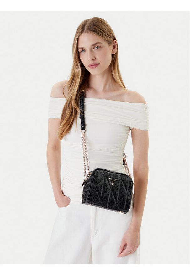 Guess Torebka Aldina HWGG96 63140 Czarny. Kolor: czarny. Materiał: skórzane