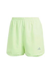 Adidas - Szorty Run It. Kolor: zielony. Materiał: materiał. Sport: bieganie