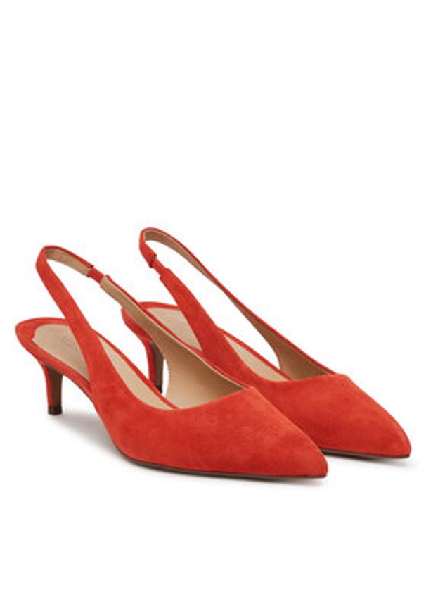 Lauren Ralph Lauren - LAUREN RALPH LAUREN Sandały 802959263005 Czerwony. Kolor: czerwony. Materiał: zamsz, skóra
