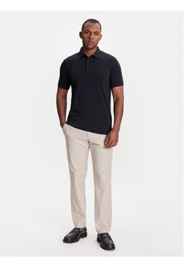 Karl Lagerfeld - KARL LAGERFELD Polo 745750 553221 Granatowy Regular Fit. Typ kołnierza: polo. Kolor: niebieski. Materiał: bawełna