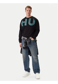 Hugo - HUGO Bluza Nalfcrew 50552496 Czarny Loose Fit. Kolor: czarny. Materiał: bawełna #3