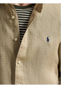 Polo Ralph Lauren Koszula 710968915003 Beżowy Slim Fit. Typ kołnierza: polo. Kolor: beżowy. Materiał: len #4