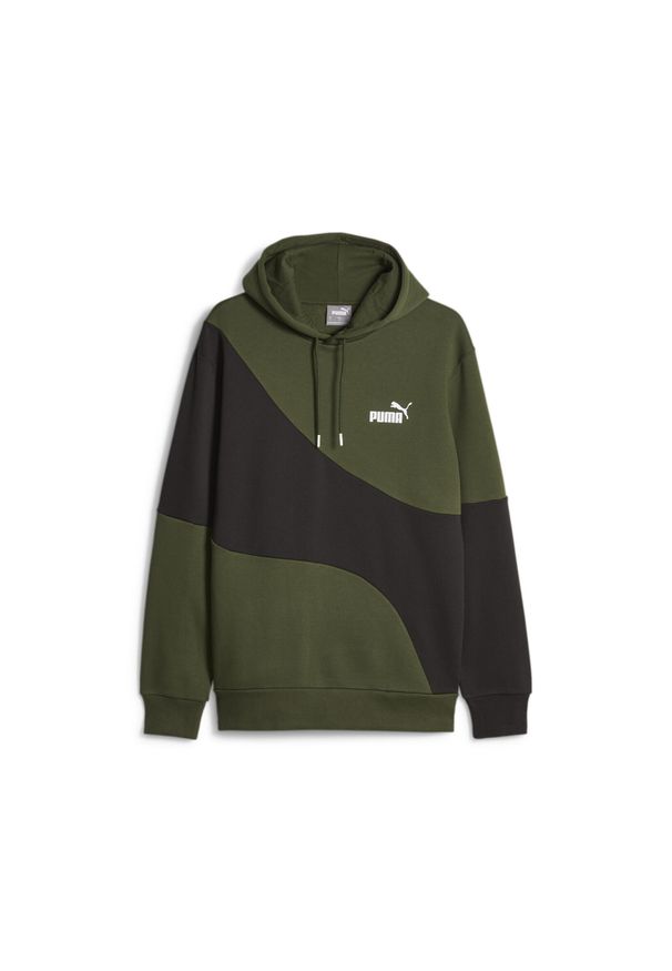 Puma - Bluza męska PUMA Power Cat Hoodie. Typ kołnierza: kaptur. Kolor: zielony