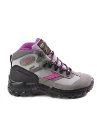 Buty do chodzenia damskie Grisport 13316S7G. Wysokość cholewki: za kostkę. Zapięcie: sznurówki. Kolor: szary. Materiał: skóra, syntetyk, materiał, tkanina. Szerokość cholewki: normalna. Styl: sportowy #1