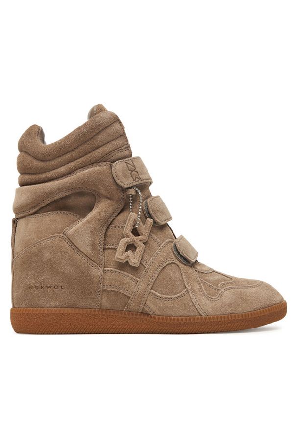 Nokwol Sneakersy Demmi Beżowy. Kolor: beżowy. Materiał: zamsz, skóra