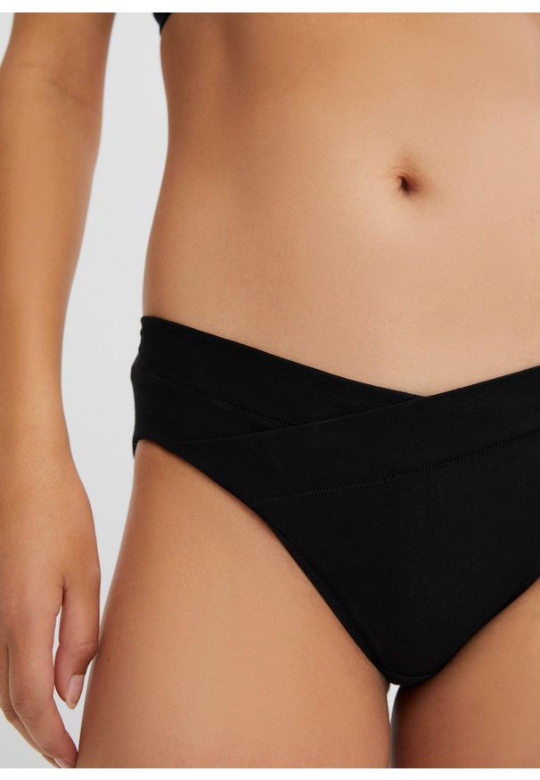 bonprix - Figi z talią w serek ( 5 par). Kolor: czarny