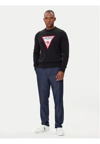 Guess Jeans Sweter M4BR32 Z3HM1 Czarny Regular Fit. Kolor: czarny. Materiał: bawełna