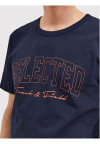 Selected Homme T-Shirt Bene 16085656 Granatowy Regular Fit. Kolor: niebieski. Materiał: bawełna #4