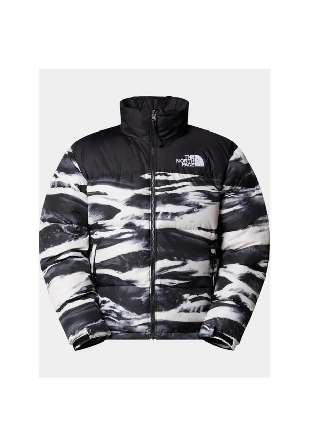 Kurtka Puchowa Męska The North Face M 1996 Retro Nuptse Print. Kolor: wielokolorowy, biały, czarny. Materiał: puch. Wzór: nadruk. Sport: turystyka piesza