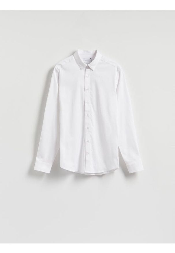 Reserved - Bawełniana koszula super slim fit - biały. Kolor: biały. Materiał: bawełna