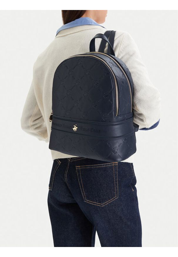 Beverly Hills Polo Club Plecak EO-BHPC-L-014-09 Granatowy. Kolor: niebieski. Materiał: materiał