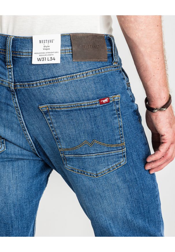 Męskie Spodnie Jeansowe Mustang Style Vegas Denim Blue 1017120 5000 623