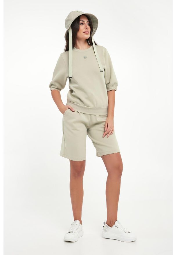 Armani Exchange - Bluza damska z krótkim rękawem ARMANI EXCHANGE. Długość rękawa: krótki rękaw. Długość: krótkie