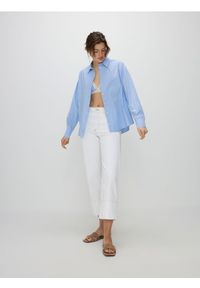 Reserved - Koszula w paski - niebieski. Kolor: niebieski. Materiał: bawełna. Wzór: paski #1