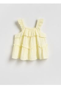 Reserved - Bluzka na ramiączkach z wiskozą - jasnożółty. Kolor: żółty. Materiał: wiskoza. Długość rękawa: na ramiączkach #1