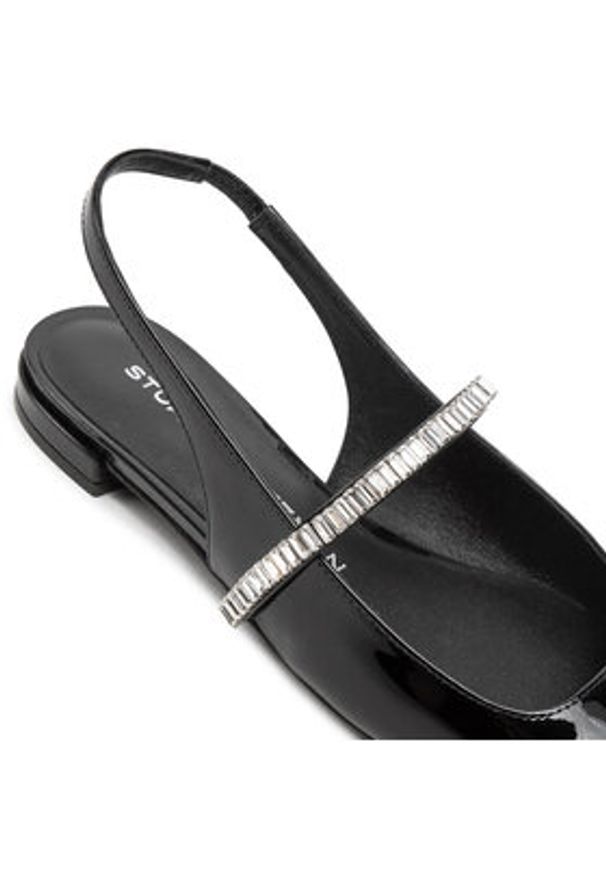 Stuart Weitzman Sandały Stefanie Slngback Fl SI438 Czarny. Kolor: czarny. Materiał: skóra, syntetyk