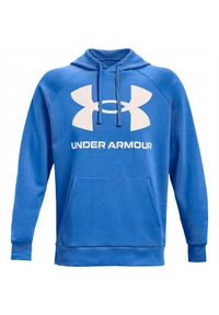 Under Armour - Męska Polarowa Bluza Treningowa Rival Big Logo. Kolor: niebieski. Materiał: polar
