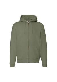 FRUIT OF THE LOOM - Bluza Męska Premium Z Pełnym Zamkiem Błyskawicznym. Kolor: zielony