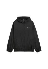 Puma - Męska Wiatrówka o standardowym kroju Essentials PUMA. Kolor: czarny. Materiał: guma. Wzór: nadruk. Sport: bieganie