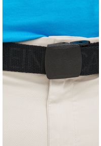 Calvin Klein spodnie męskie kolor beżowy dopasowane. Kolor: beżowy. Materiał: tkanina, bawełna. Wzór: gładki