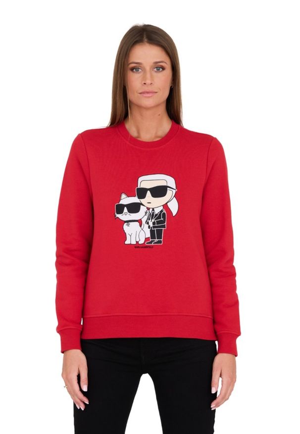 Karl Lagerfeld - KARL LAGERFELD Czerwona damska bluza Ikonik 2.0, Rozmiar XS. Kolor: czerwony