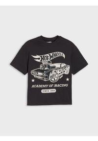 Sinsay - Bawełniana koszulka z nadrukiem Hot Wheels - szary. Kolor: szary. Materiał: bawełna. Wzór: nadruk #1