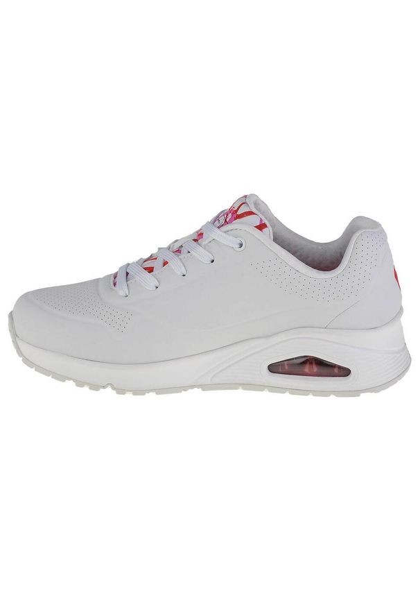 skechers - Buty sportowe Sneakersy damskie, Skechers Uno-Spread The Love. Kolor: biały, różowy, czerwony, wielokolorowy. Materiał: syntetyk, tkanina, materiał