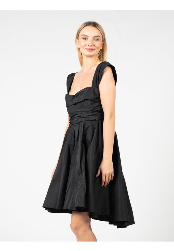 Pinko Sukienka "Virgilia" | 101938 A16A | Kobieta | Czarny. Kolor: czarny. Materiał: poliester. Typ sukienki: asymetryczne. Styl: elegancki, wizytowy. Długość: mini
