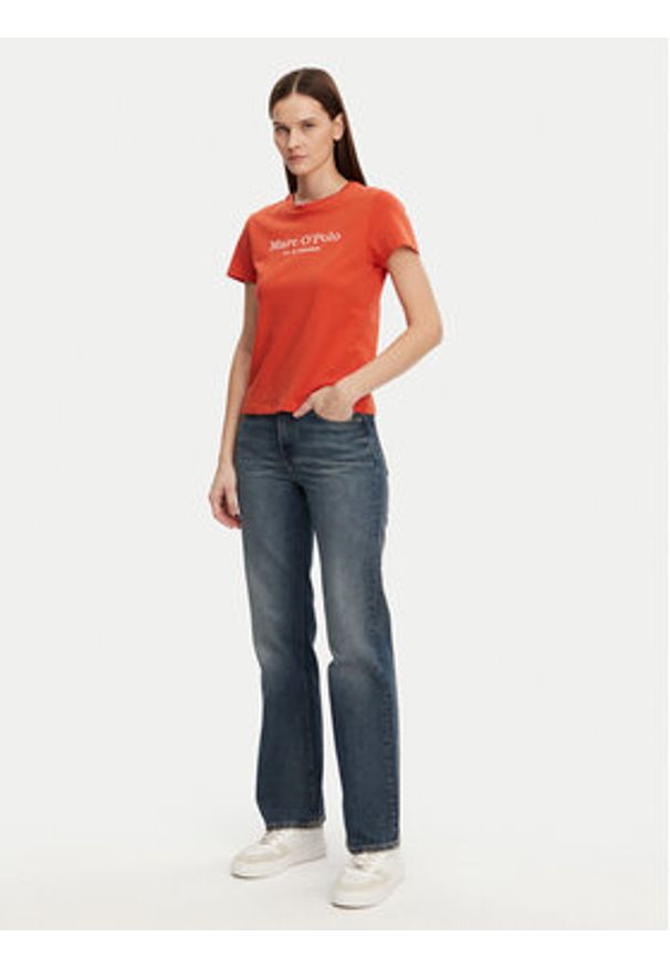 Marc O'Polo T-Shirt 502 2293 51055 Czerwony Regular Fit. Typ kołnierza: polo. Kolor: czerwony. Materiał: bawełna