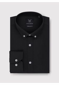 Pako Lorente - PAKO LORENTE – Czarna bawełniana koszula męska. Kolor: czarny, zielony. Materiał: bawełna. Długość rękawa: długi rękaw. Długość: długie. Wzór: gładki #3