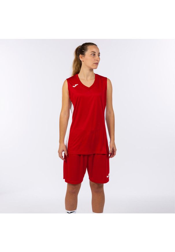 Joma - Zestaw do koszykówki damski Atlanta. Kolor: czerwony, biały, wielokolorowy. Materiał: dresówka. Sport: koszykówka