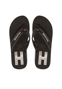 TOMMY HILFIGER - Tommy Hilfiger Japonki Hilfiger H Padded Beach Sandal FM0FM05536 Czarny. Kolor: czarny. Materiał: materiał