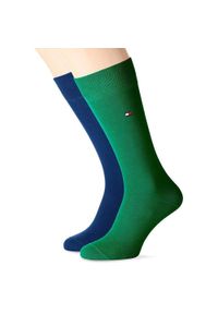 TOMMY HILFIGER - Tommy Hilfiger Męskie skarpetki Classic Cotton 39-42 - Eleganckie i Wygodne. Kolor: fioletowy, niebieski, wielokolorowy. Materiał: bawełna. Sport: bieganie #1