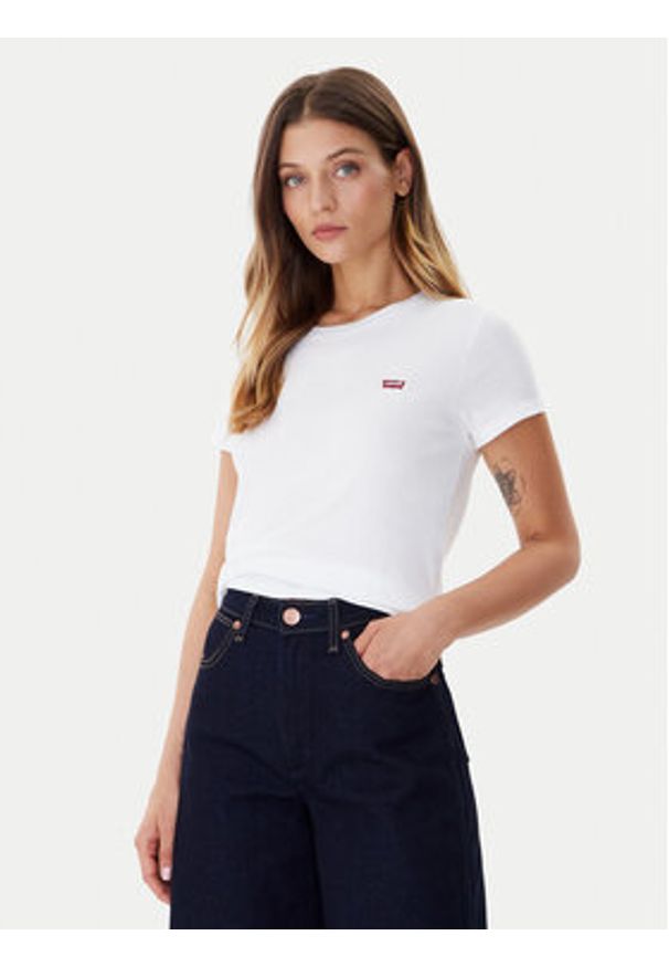 Levi's® Komplet t-shirtów Essential 004AO-0002 Biały Slim Fit. Kolor: biały. Materiał: bawełna