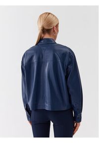 Karl Lagerfeld - KARL LAGERFELD Koszula 230W1607 Niebieski Regular Fit. Typ kołnierza: dekolt w karo. Kolor: niebieski. Materiał: skóra #5
