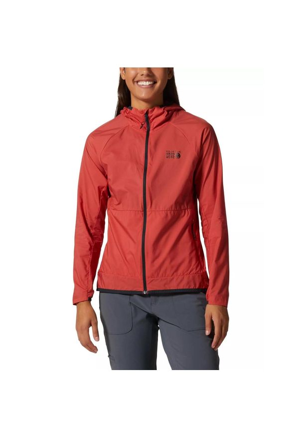MOUNTAIN HARDWEAR - Wiatrówka damska Mountain Hardwear Kor Airshell Hoody. Kolor: czerwony