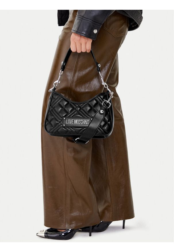 Love Moschino - LOVE MOSCHINO Torebka JC4152PP0NLA000B Czarny. Kolor: czarny. Materiał: skórzane