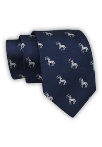 Krawat Alties (7 cm) - Znaki Zodiaku: STRZELEC. Kolor: niebieski. Materiał: tkanina. Styl: elegancki, wizytowy #1