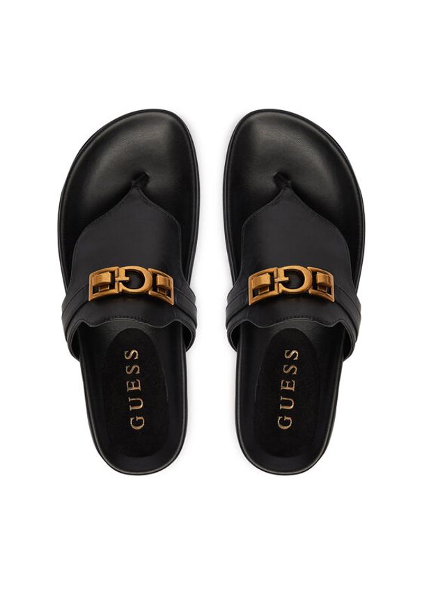Guess Japonki FLJFRR LEA03 Czarny. Kolor: czarny. Materiał: skóra
