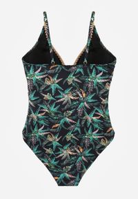 Born2be - Czarny Strój Kąpielowy w Liściasty Wzór Corravia. Kolekcja: plus size. Kolor: czarny #6