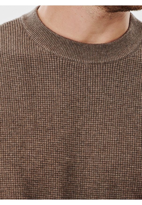 Pako Lorente - PAKO LORENTE – Męski sweter w kolorze brązowym. Kolor: brązowy. Materiał: nylon, bawełna. Sezon: jesień
